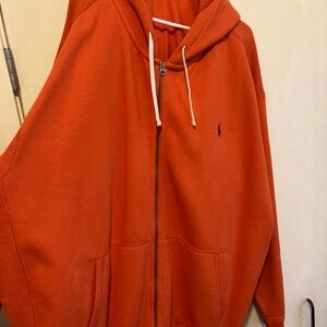 Polo ralph Lauren zipup hoodie size 5xl Orange/Navy
